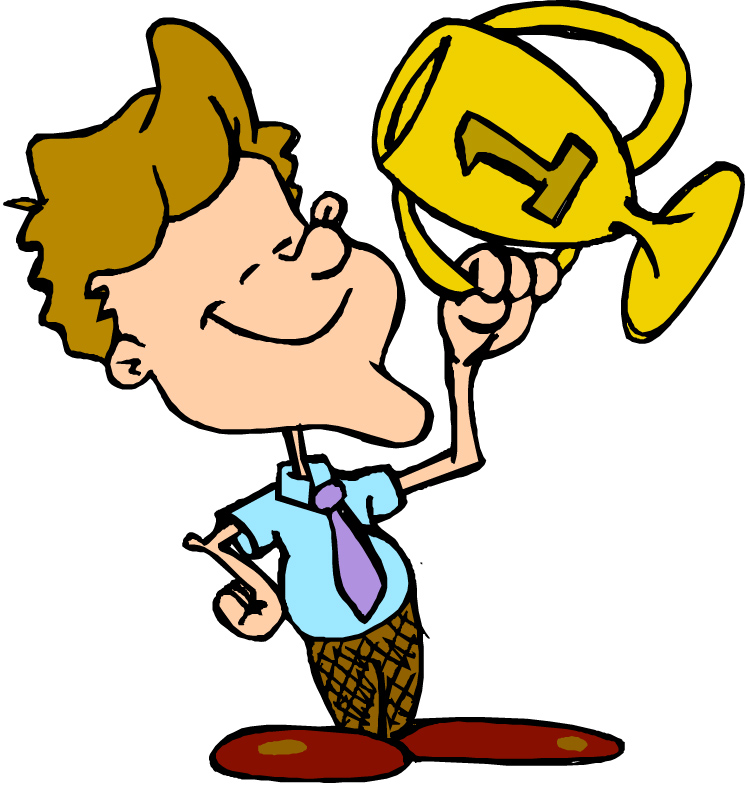 Celebrating Success - Winning Trophy Illustration