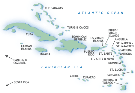 caribbean islands city map - Clip Art Library
