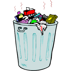 Illustration of Overfilled Trash Can - Waste Management Concept