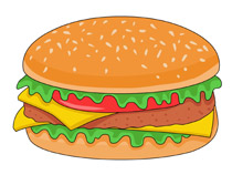 Classic Cheeseburger Illustration - Free Clipart for Food Websites