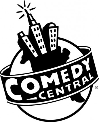 Comedy Central logo featuring stylized skyscrapers erupting from a globe with a banner reading "COMEDY CENTRAL".