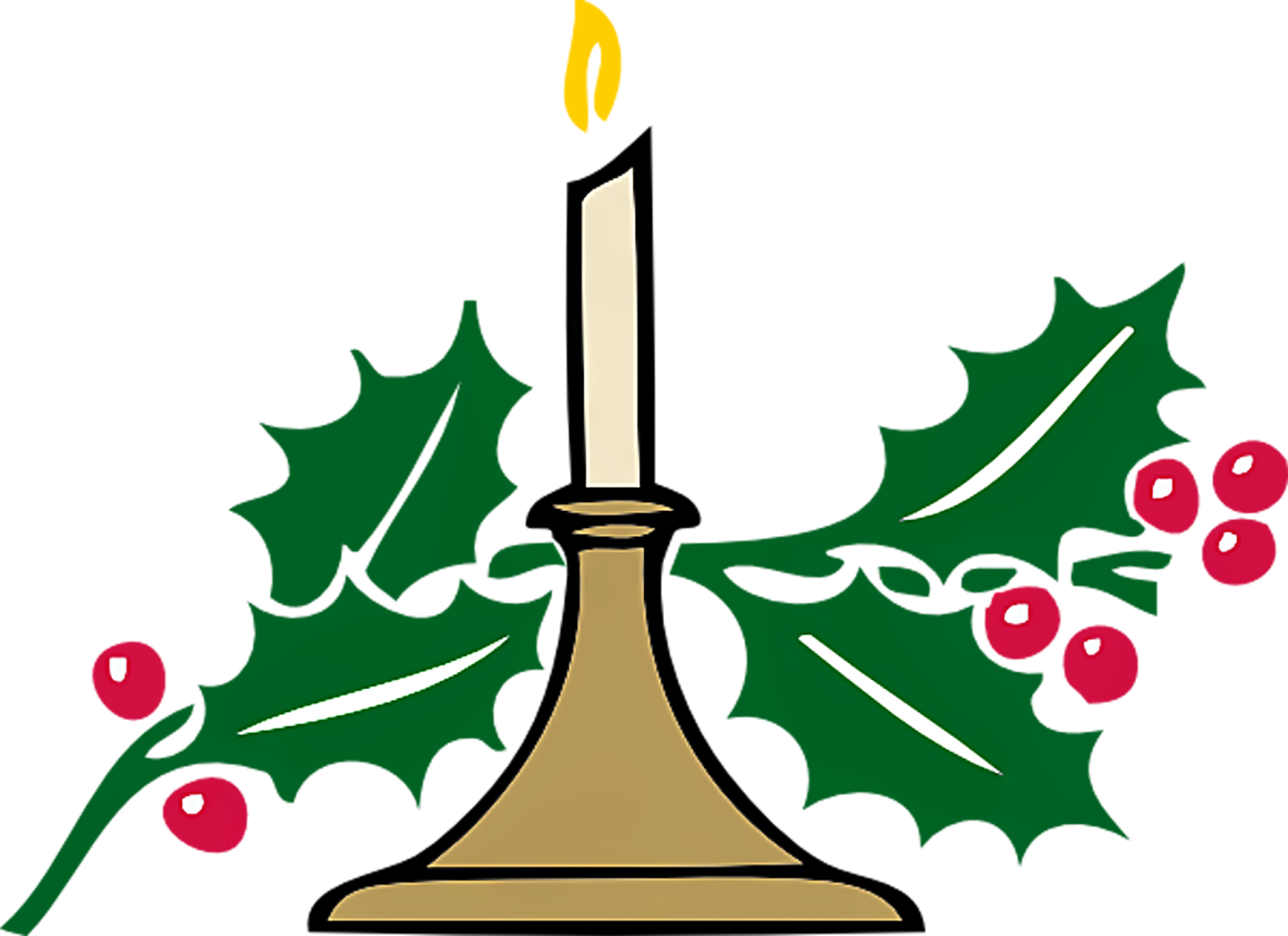 Festive Holiday Candle with Holly Decor - Christmas Iconography