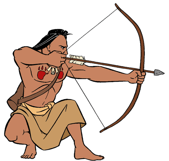 Native American Archer with Traditional Bow and Arrow - Cultural Illustration