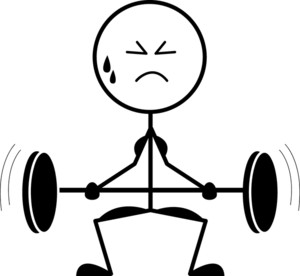 Weightlifting Struggle Illustration - Fitness Effort & Challenge Visual