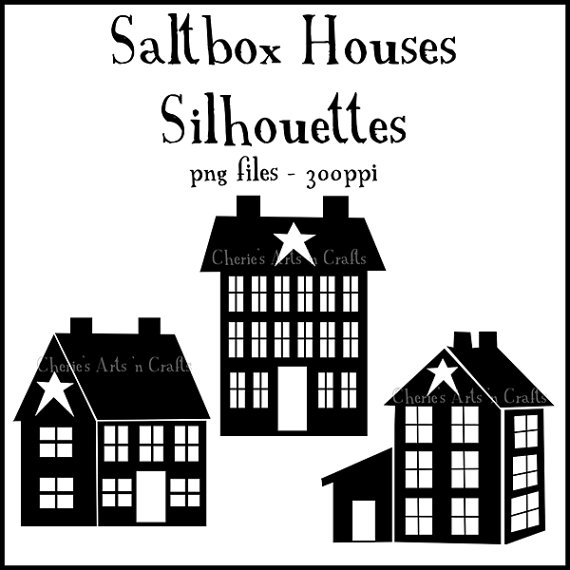 Silhouettes Saltbox Houses Silhouettes Prim by CheriesArtsnCrafts 