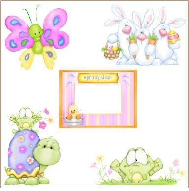 Free Easter Clipart Collection - Bunnies, Butterflies & Spring Frogs