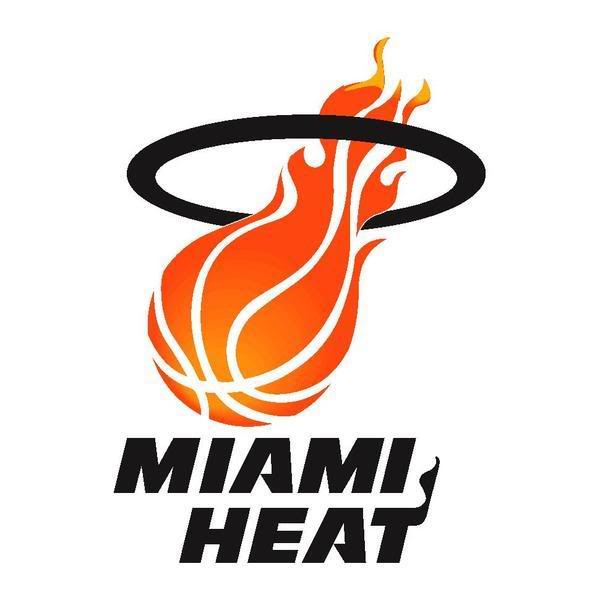 Miami Heat NBA team logo featuring a flaming basketball passing through a hoop.