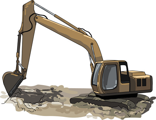 Excavator Digging Clipart