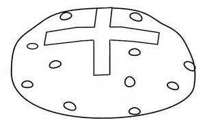 Hand-drawn Easter egg with a central cross and decorative dots, symbolizing Christian celebration.