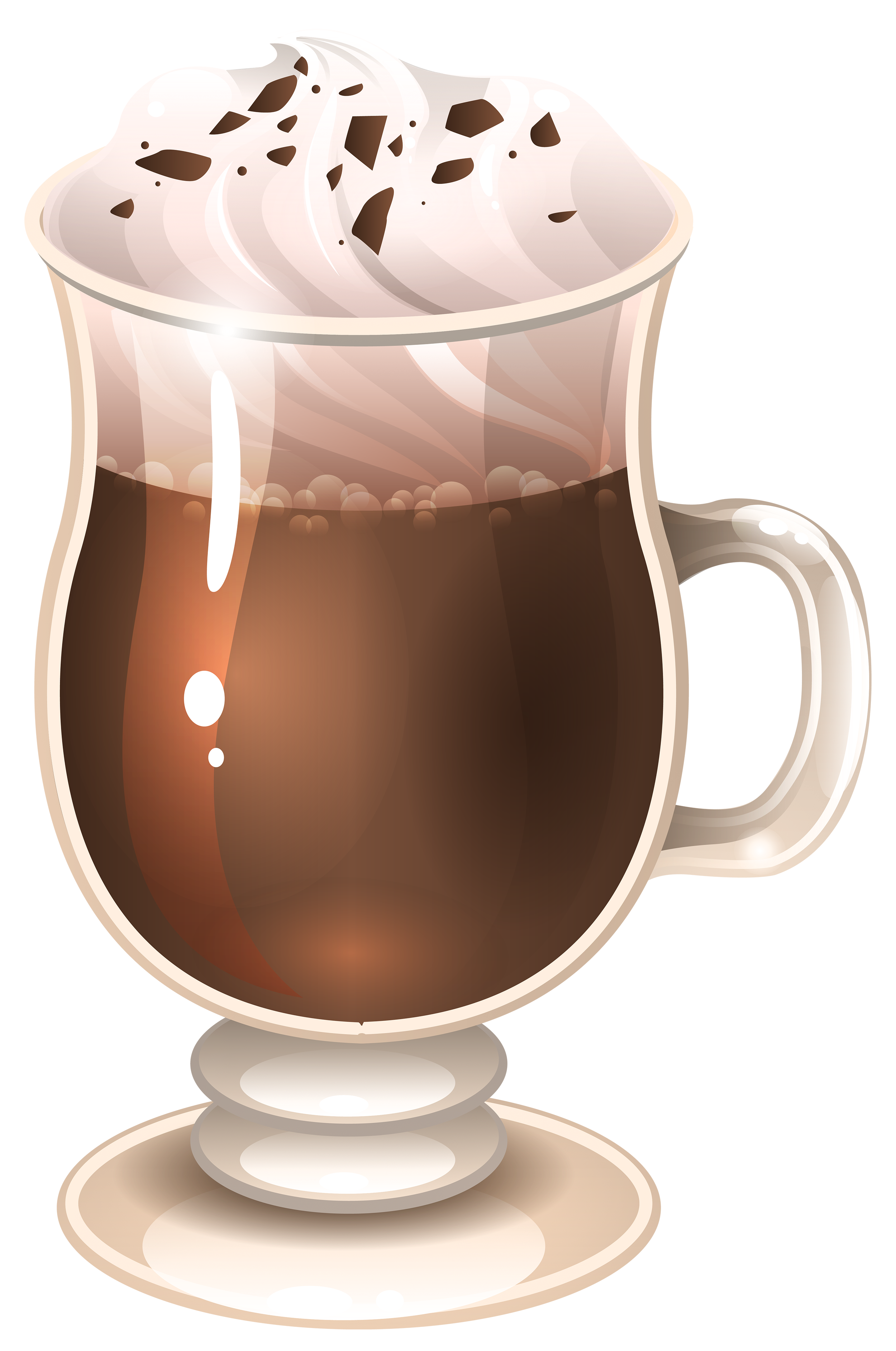 Glass Of Coffee Latte PNG Image 