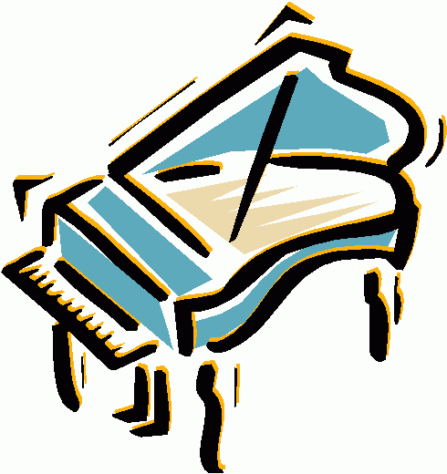 Woman grand piano notes cartoon piano clip art free vector 4 