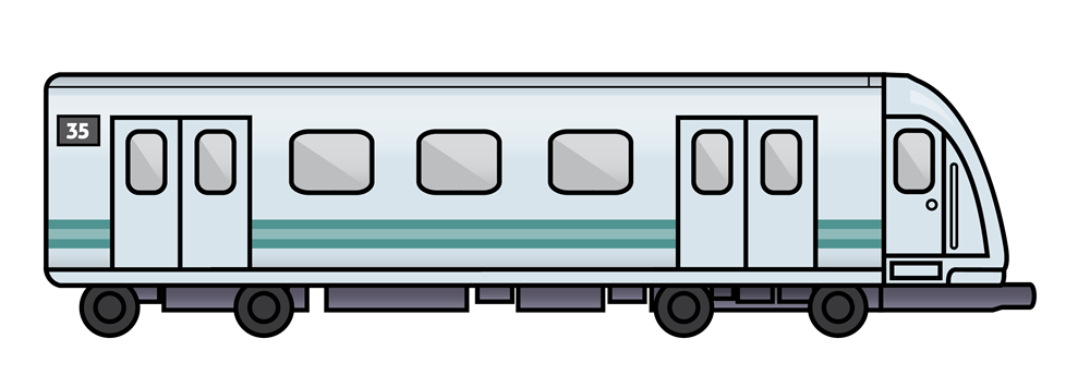 Commuter Train Car Illustration - Clean Vector Design for Transit Websites