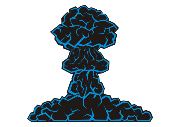 Nuclear Explosion Icon - Vector Illustration for Safety & Education