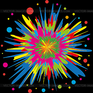 Psychedelic Paint Splash Art - Bold Abstract Vector Design