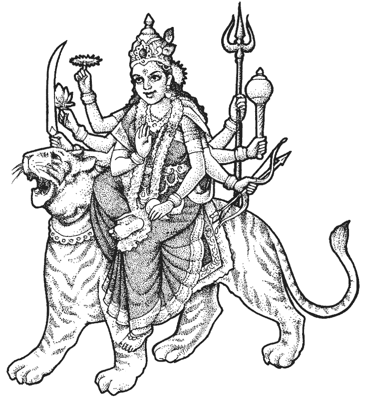 Drawing Sketch Goddess Durga Maa Durga Closeup Face Design Element Stock  Vector by ©manjunaths88@gmail.com 412842954