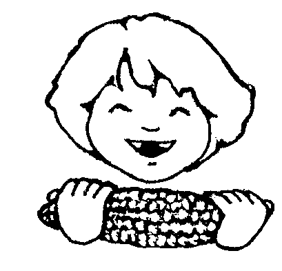 Joyful Child Holding Corn on the Cob - Free Clipart Illustration