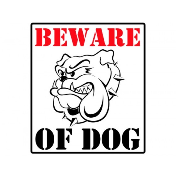Beware of Dog Sign - Bold Bulldog Warning Decal for Home Security
