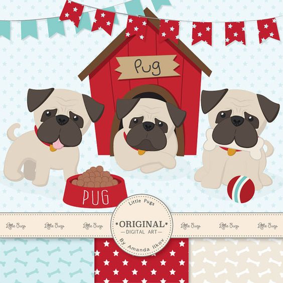 Cute Pug Illustration - Digital Art for Pet Lovers & Designers