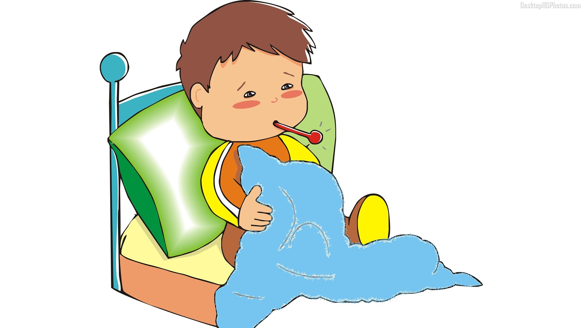 sick in hospital clipart