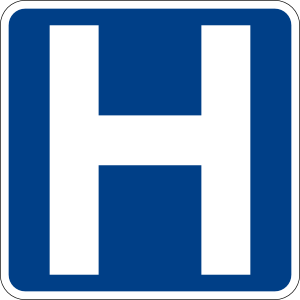 Hospital Signage - Official Blue and White H Symbol for Medical Facilities