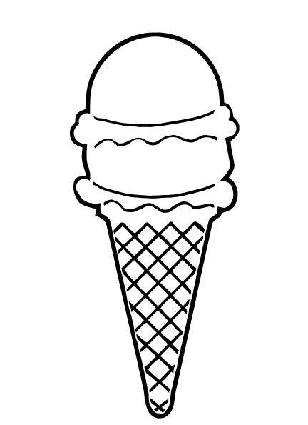 Ice cream clipart black and white