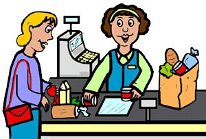 grocery store clerk clipart