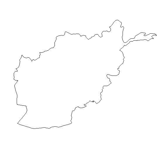 Free Blank Outline Map of Afghanistan