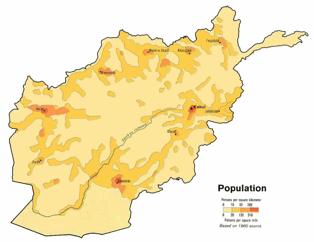 Afghanistan Population Density 1982 Clip Art Download