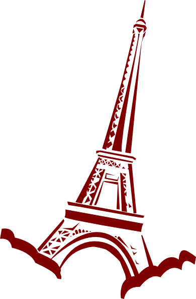 Eiffel Tower Illustration - Classic Paris Icon in Bold Red Design