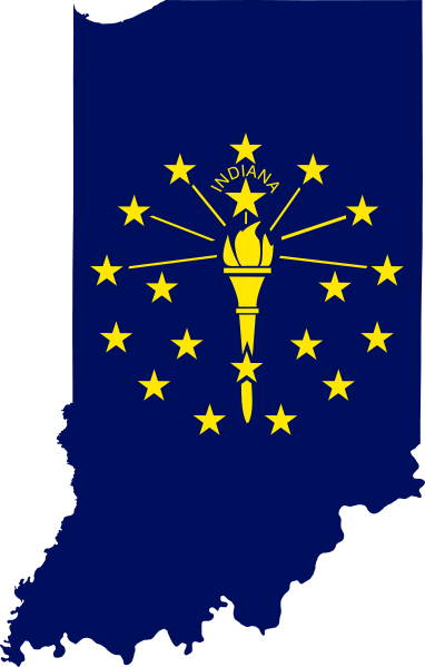 Px Flag Map Of Indiana