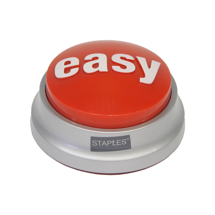 thumbnail image 2 of Staples 'That Was Easy' Button – Batteries Included, Press It! Fun Office Toy 2 of 6