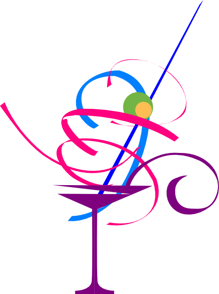 Festive Cocktail Illustration - Vibrant Martini Art for Event Design