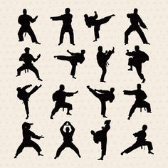 Martial Arts Silhouettes - Dynamic Poses for Design & Inspiration