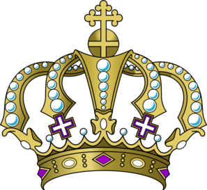 Golden royal crown adorned with pearls, crosses, and gemstones, symbolizing monarchy and sovereignty.