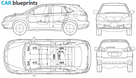 Lexus GS (2005) Blueprints Vector Drawing Lexus harrier - Blueprint ...