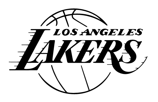 Los Angeles Lakers logo featuring stylized "LAKERS" text with a basketball graphic and motion lines.