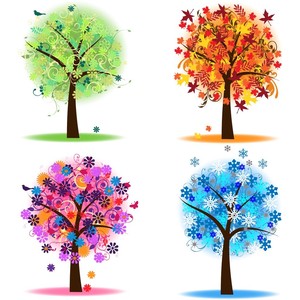 Four Seasons Trees Clipart Clip Art, Spring Summer Winter Fa 