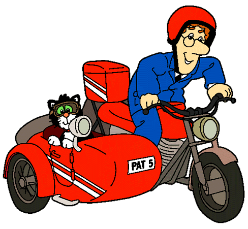 Fun Cartoon Motorcycle with Sidecar and Cat Rider