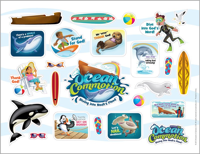 Ocean Commotion VBS: Logo , Clip Art Sticker Sheet