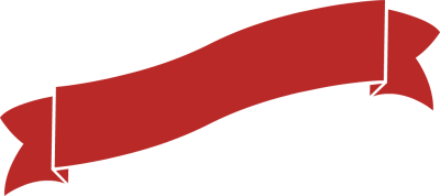 Red decorative banner ribbon on transparent background, ideal for headers, announcements, or highlights.