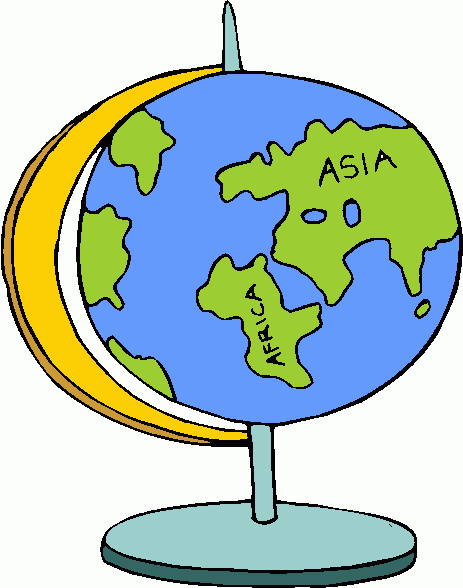 Illustrated Globe Showing Asia and Africa - Educational Geography Visual
