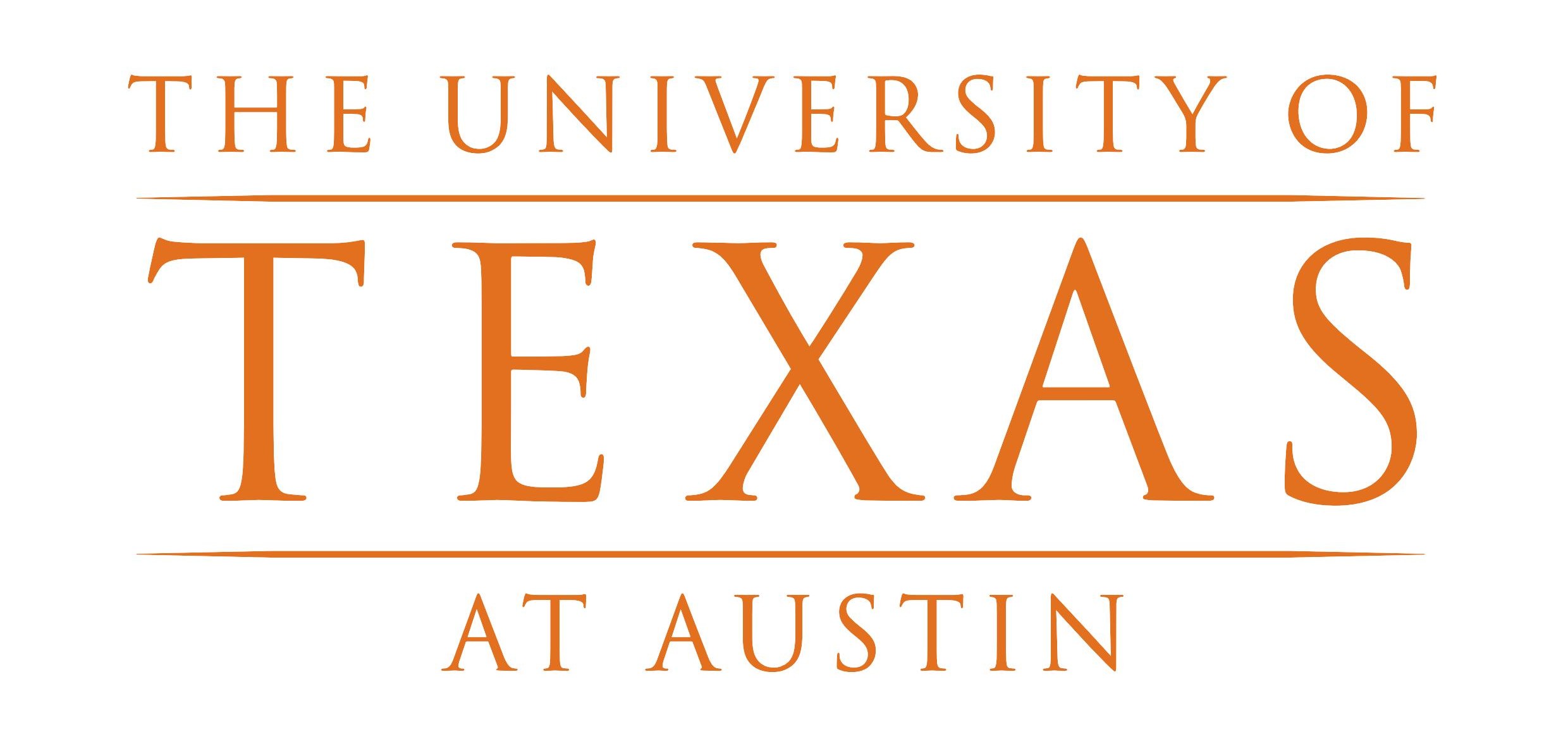 Official logo of The University of Texas at Austin in burnt orange on white background