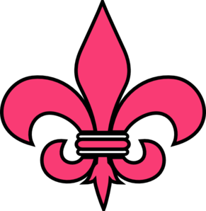 Pink Fleur De Lis Court Clip Art 