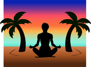 Serene Beach Meditation Scene - Calm Mind, Tropical Sunset
