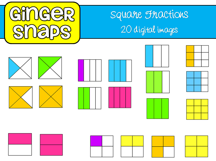 fractions of a square - Clip Art Library