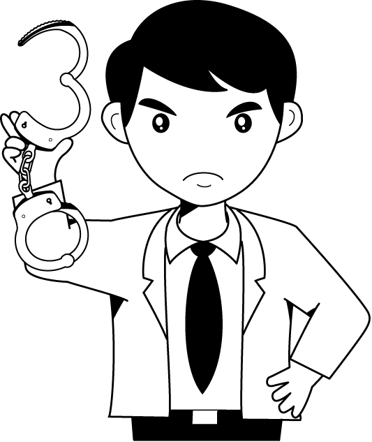 Law Enforcement Officer with Handcuffs - Legal Authority Illustration