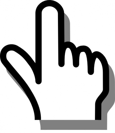 Black outline of a hand with index finger pointing upward, symbolizing a click or selection action.