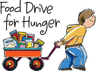 Food Drive for Hunger - Community Charity Event Illustration
