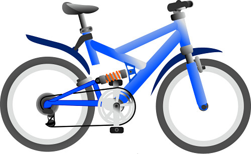 Blue Mountain Bike Illustration - Clean Vector Graphic for Cycling Content