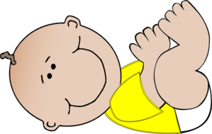 Neutral Baby Lying Down Clip Art 
